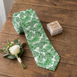 Cravate Feuilles de palmier vert tropical élégant Art d'ét