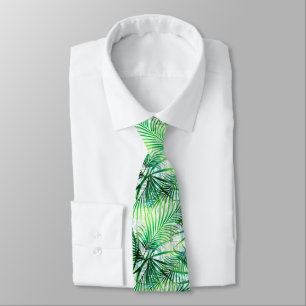Cravate Feuilles de palmiers, tropical, botanique, jungle,