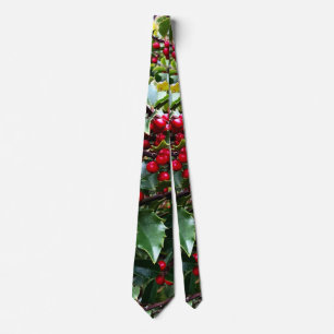 Cravate Feuilles et baies de houx
