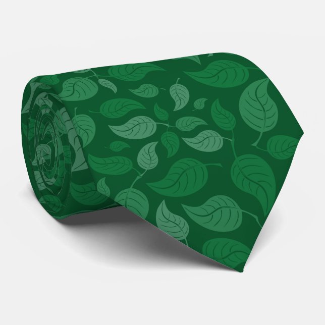 Cravate Feuilles verts (Roulé)