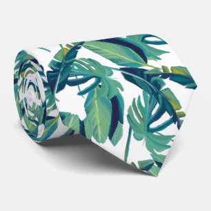 Cravate Feuilles verts tropicaux