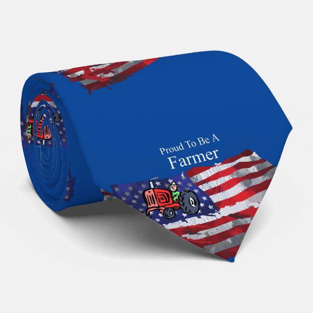 Cravate Fier paysan patriotique drapeau Thunder_Cove (Roulé)