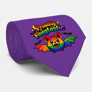 Cravate 🦇🌈 Fièrement Fangtastique Chauve-souris