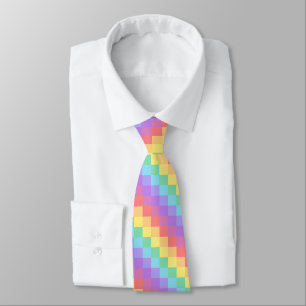 Cravate Fierté diagonale fanée du damier LGBT
