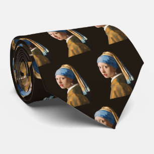 Cravate Fille avec une perle d'oreille Portrait Peinture
