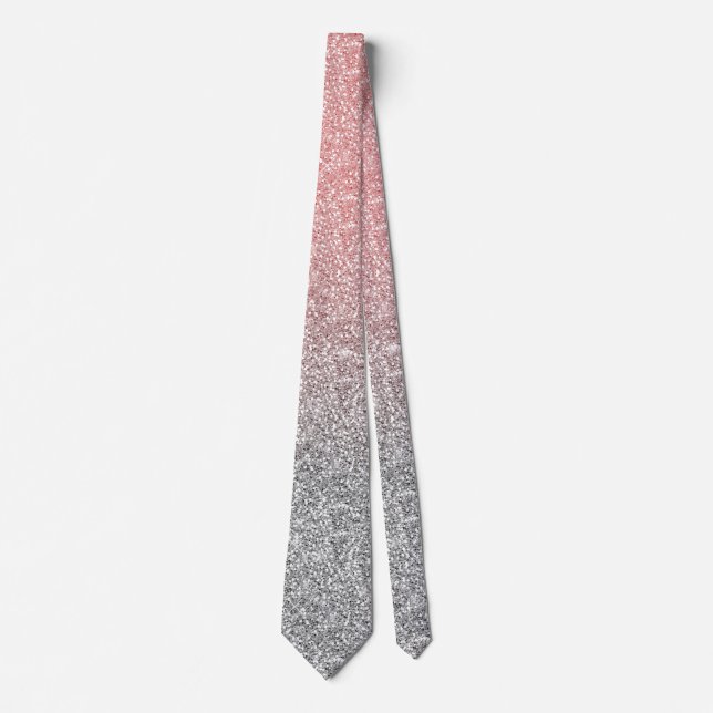 Cravate Fille Rose Gold Parties scintillant Argent Ombre D (Devant)