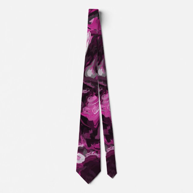 Cravate Fils roses, noirs, blancs et gris (Devant)