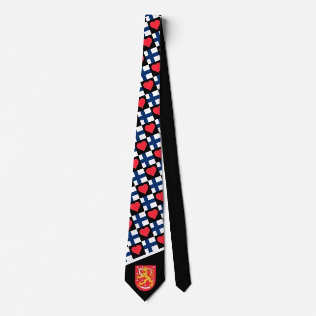 Cravate Finlande Drapeau Coeur Motif Finnois National Prid (Devant)