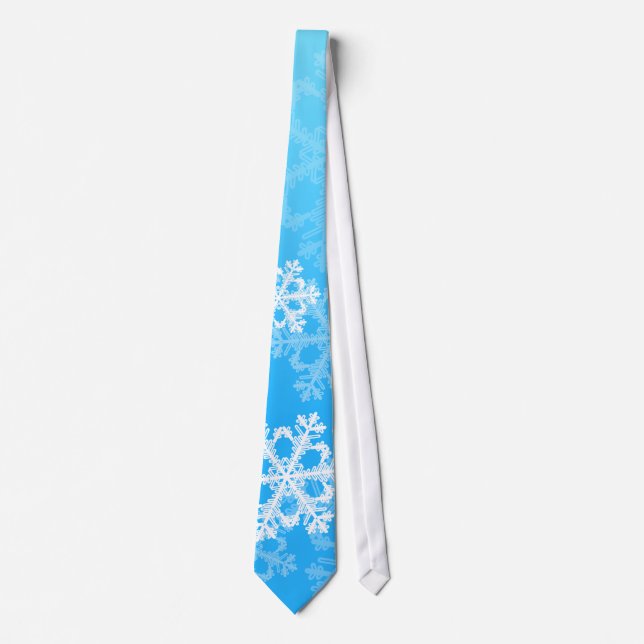 Cravate Flacon de Noël bleu et blanc (Devant)
