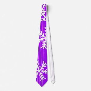 Cravate Flacon de Noël moderne violet et blanc