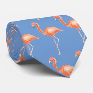 cravate flamand rose et bleu