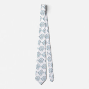Cravate Flammes de neige de Noël bleu, Motif de Blizzard d