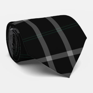 Cravate Flanelle noire de tartan de plaid de grille de