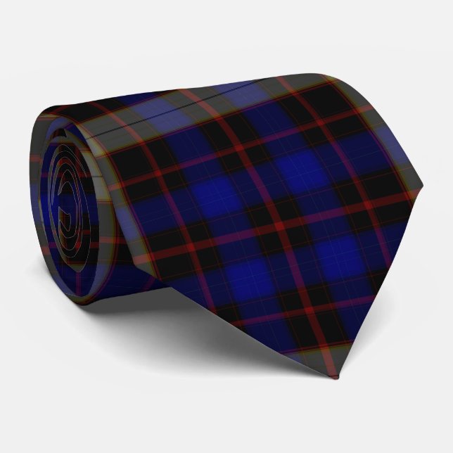 Cravate Flannelle carnée bleu bleu bleu noir (Roulé)
