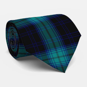Cravate Flannelle turquoise bleue verte Blackwatch Tartan 