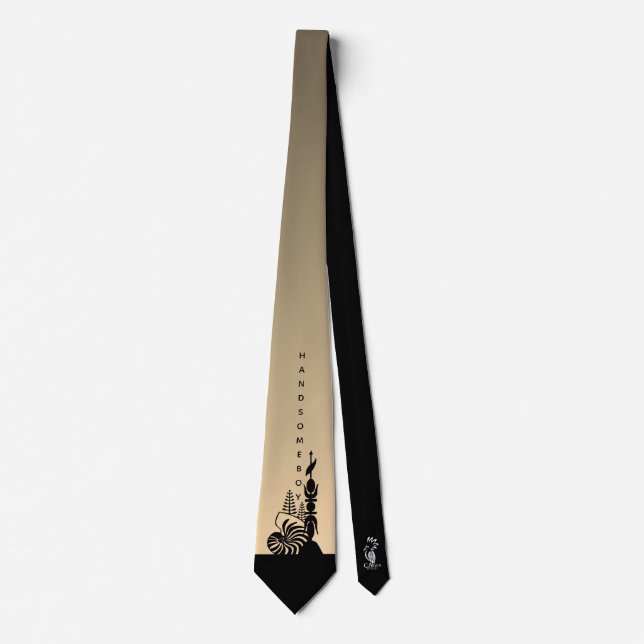 Cravate flèche faîtière kanak. sable dégradé tie (Front)