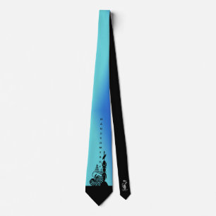 Cravate flèche faîtière kanak. turquoise tie