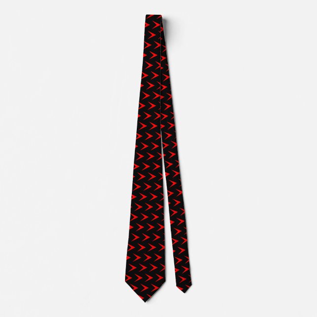Cravate Flèche rouge Chevron - Noir (Devant)