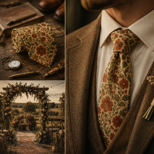 Cravate Fleur botanique vintage