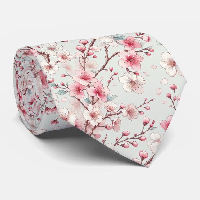 Cravate Fleur de Cerisier (Roulé)