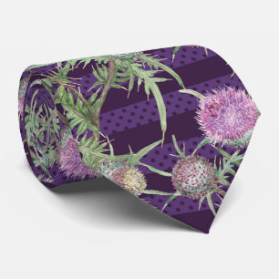 Cravate Fleur de chardon violet