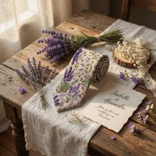 Cravate Fleur de Lavande Élégante