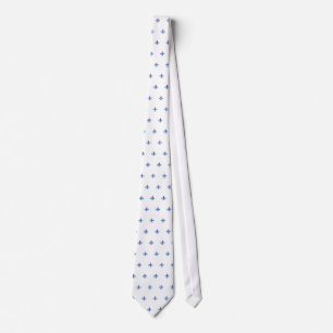 Cravate Fleur de lis colorée sur blanc