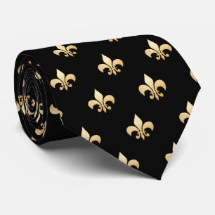 Cravate Fleur de lis/Cravate noire