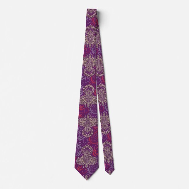 Cravate Fleur de Lis et Paisley (Devant)