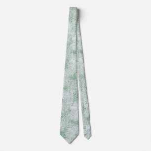 Cravate Fleur de Pâquerette Veloutée Vert Menthe 