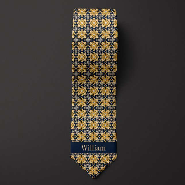 Cravate Fleur de souci abstraite (Créateur téléchargé)
