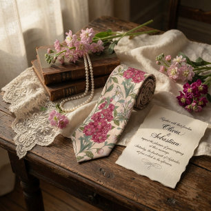Cravate Fleur de Stock Rose Élégante
