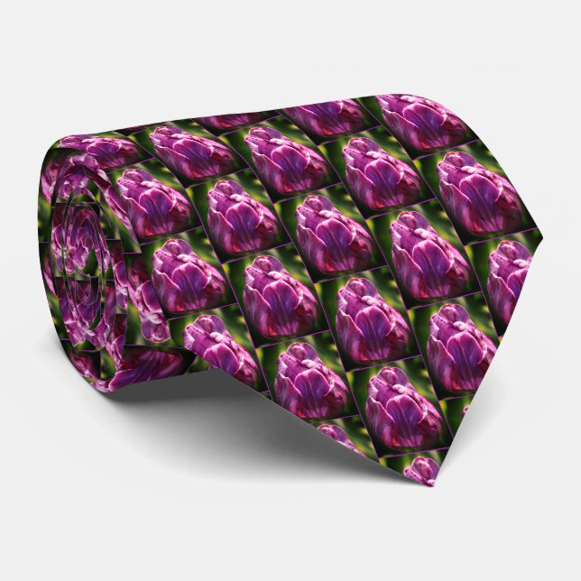 Cravate Fleur de tulipe violette (Roulé)