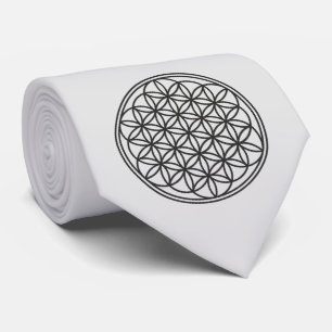Cravate FLEUR DE VIE - Symbole de géométrie sacrée contour