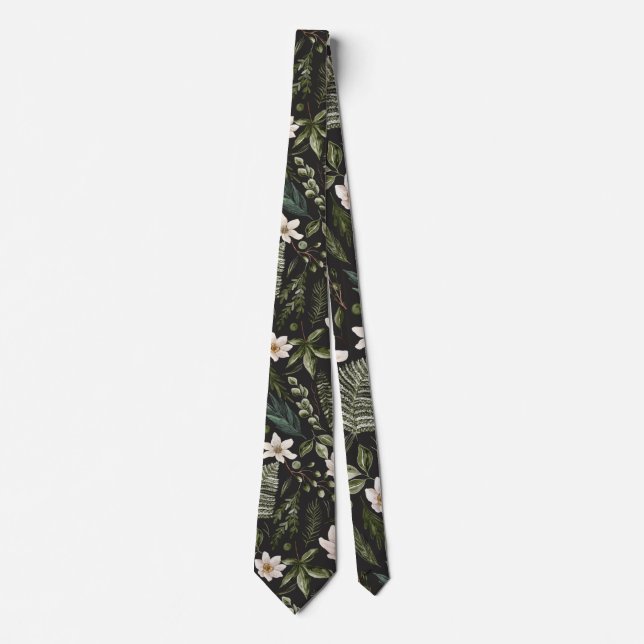 Cravate Fleur Folithe Aquarelle sans fil motif floral (Devant)