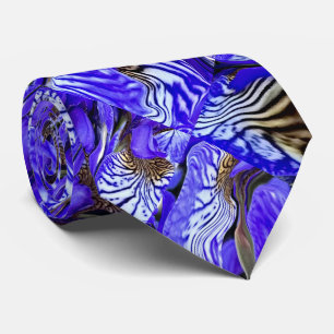 Cravate Fleur Iris Violet / Esthétique / Carrelé /