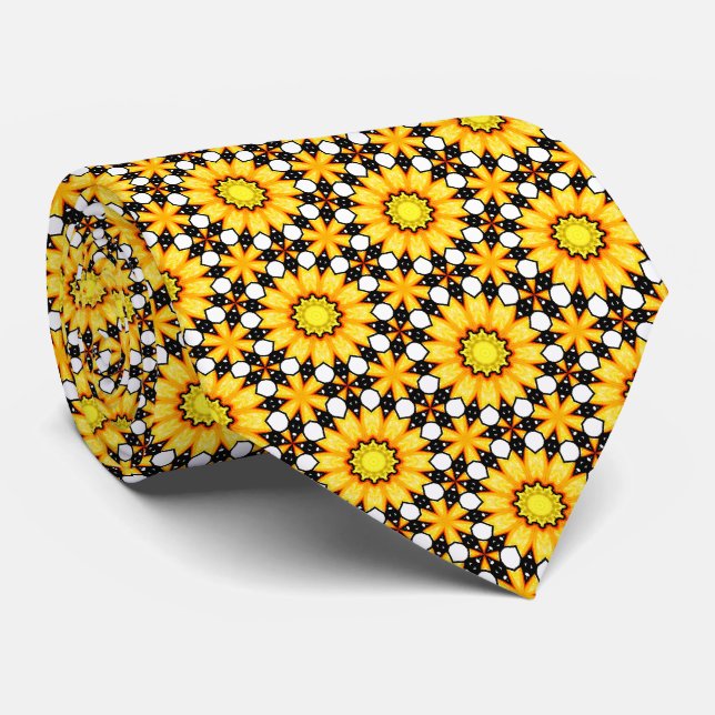 Cravate Fleur Jaune (Roulé)