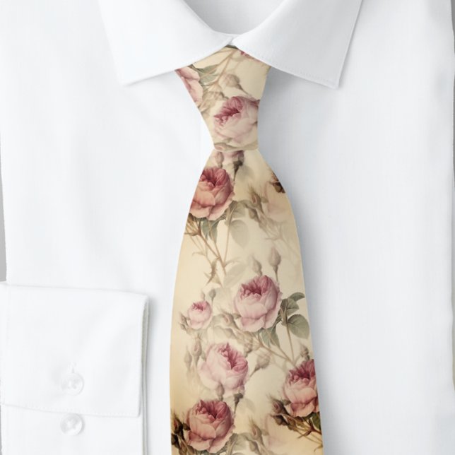 Cravate Fleur rose rose pâle classique | (Créateur téléchargé)