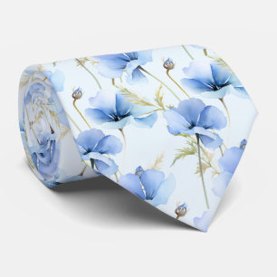 Cravate Fleur sauvage bleu clair