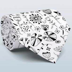 Cravate Fleur sauvage monochrome