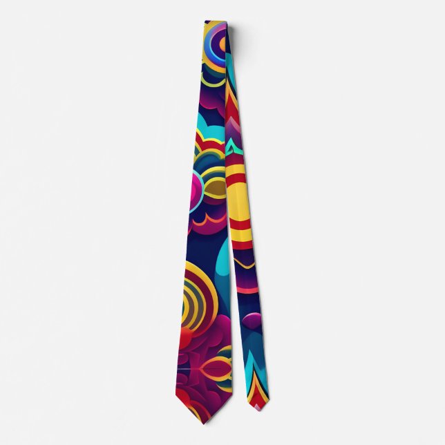 Cravate Fleurs 3D et Hills Rainbow Motif (Devant)