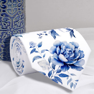 Cravate Fleurs bleues