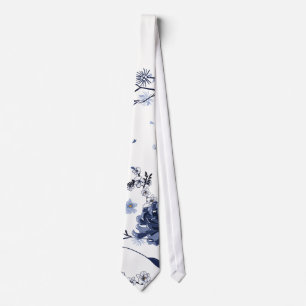 Cravate Fleurs bleues