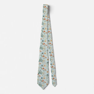 Cravate Fleurs bleues Motif Cottagecore Fleur sauvage