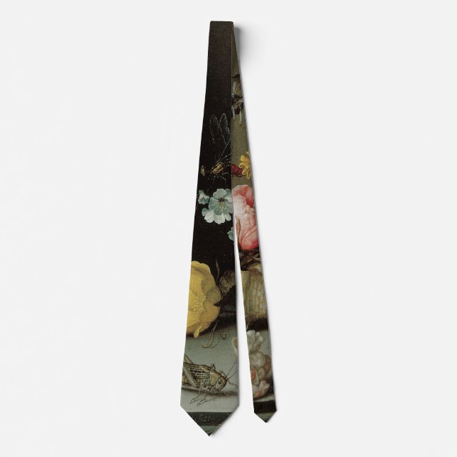 Cravate Fleurs, coquilles et insectes Balthasar van der As (Devant)