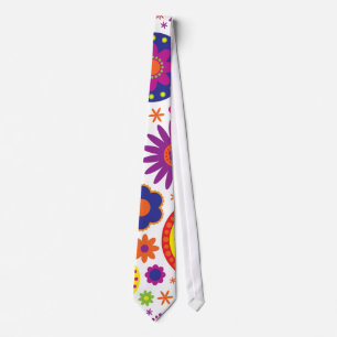 Cravate Fleurs d'arc-en-ciel de hippie