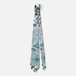 Cravate Fleurs de cactus bleu outrepasse, succulentes
