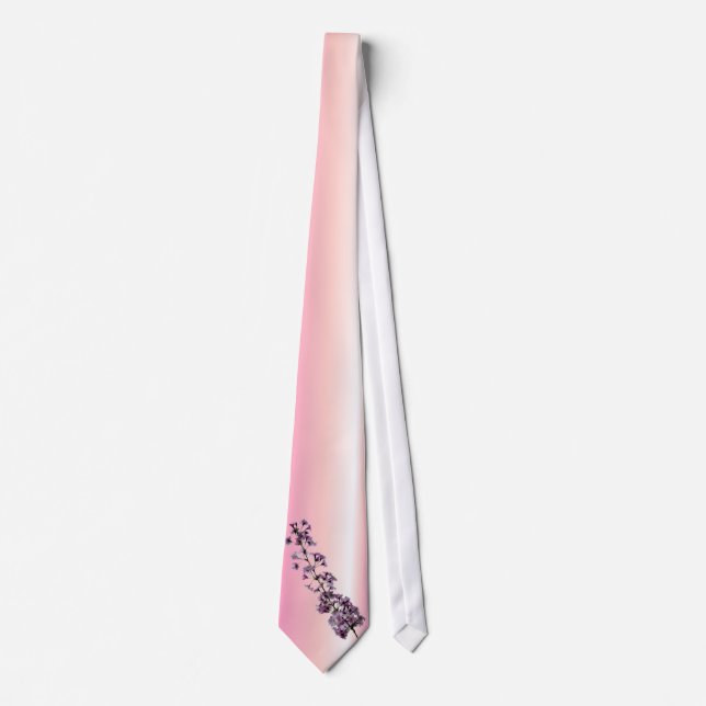 Cravate Fleurs de cerisier fleurissantes roses (Devant)