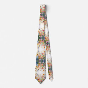 Cravate Fleurs de jardin colorées Fleur sauvage Prairie de