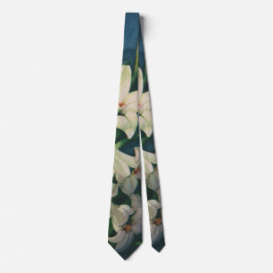 Cravate Fleurs de lis de Pâques, lis de Pâques vintage